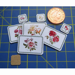4 Place Mats and Coasters.....ROSES